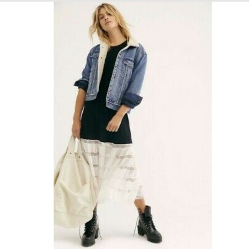 Free People Intimately Black and White Slip Dress
